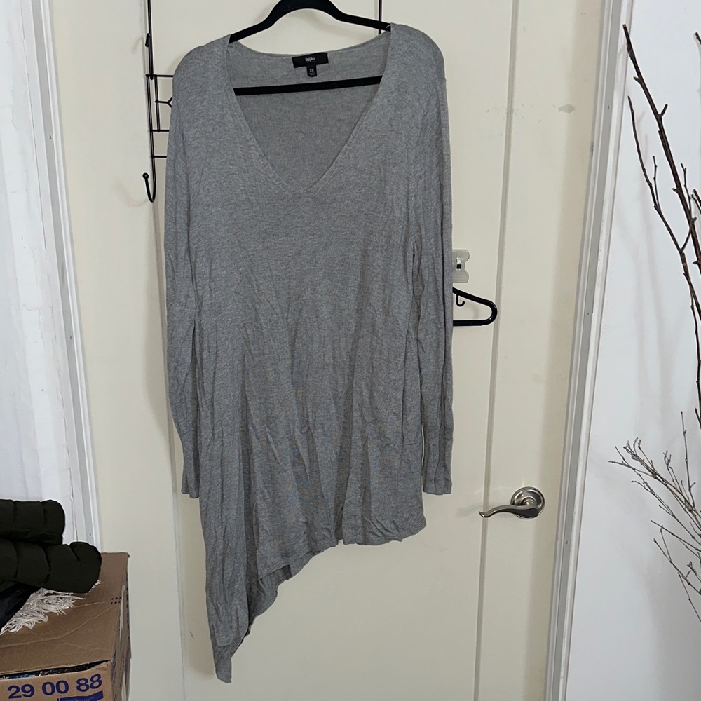 Mossimo Supply Co. Gray Asymmetrical Sweater 2X